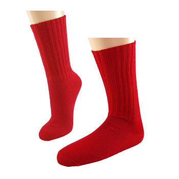 Minimundus ribbade ullstrumpor dam och herr merinoull röda