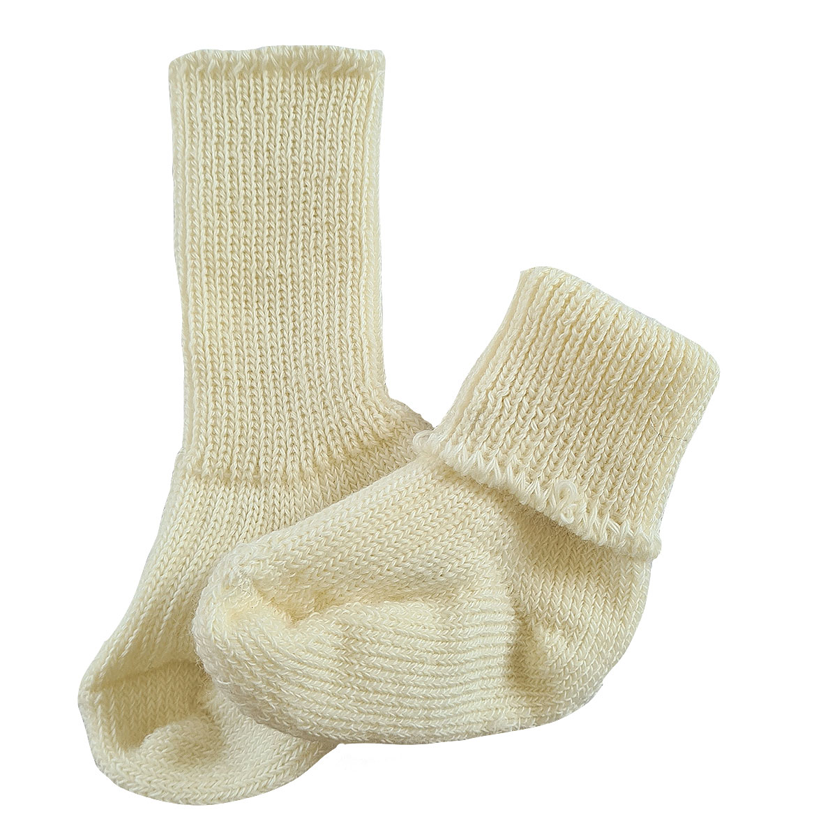 Minimundus babystrumpor storlek 15-17 av 100% merinoull ullvita