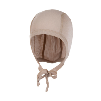 Janus babymössa LightWool merinoull extra mjuk och lätt ull beige med knytband