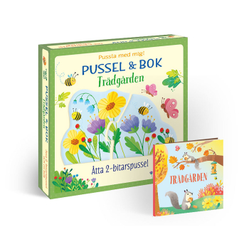 Pussel och bokpaket Trädgården 8 st 2-delars pussel samt en bok
