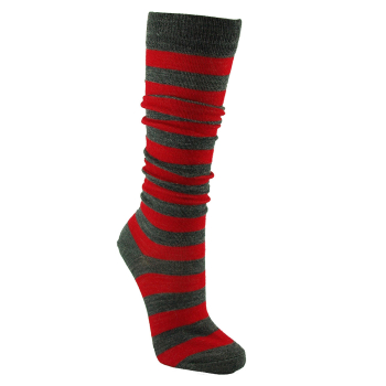 Minimundus tunna knästrumpor av merinoull grå/röda