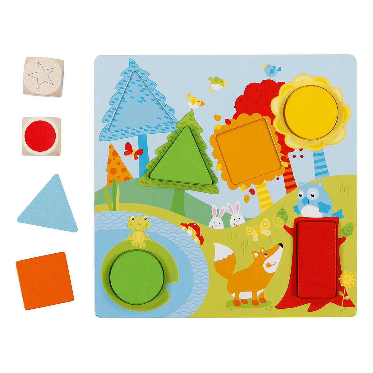 Färg- och form tärningsspel geometriska former