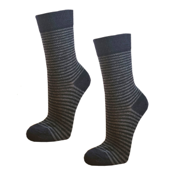 Minimundus tunna strumpor av merinoull vuxenstorlek marinblå/gråmelerade