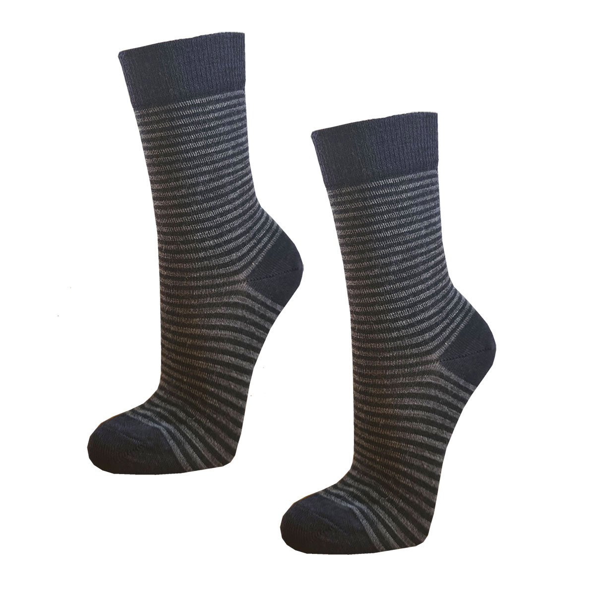 63086 Minimundus tunna strumpor av merinoull vuxenstorlek marinblå/gråmelerade Minimundus tunna strumpor av merinoull vuxenstorlek marinblå/gråmelerade