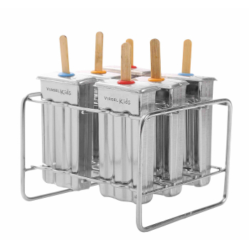 6 st glassformar av rostfrit stål inkl totalt 60 glasspinnar