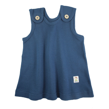 Tim&Teja babyklänning 100% ekologisk bomull ekologiskt färgad marinblå