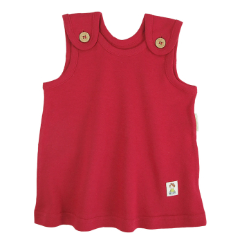 Minimundus blus av ekologisk bomull vit samt Tim&Teja babyklänning röd 100% ekologisk bomull