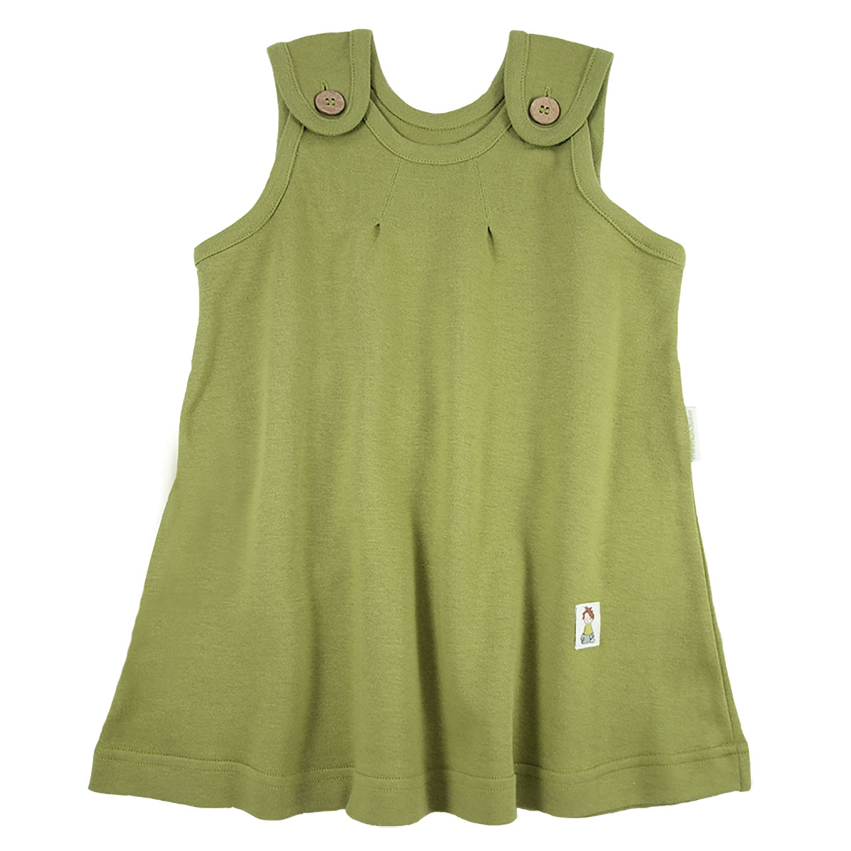 42075 Tim&Teja hängselklänning 100% ekologisk bomull ekologiskt färgad grön Tim&Teja hängselklänning 100% ekologisk bomull ekologiskt färgad grön