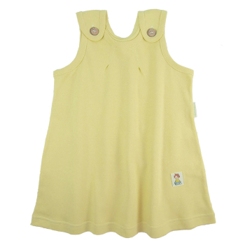 Tim&Teja hängselklänning 100% ekologisk bomull ekologiskt färgad gul