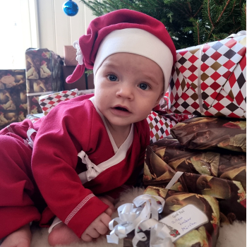 Minimundus ekologisk tomtedräkt röd och vit